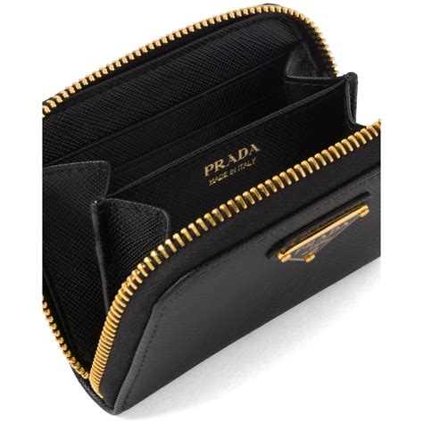 prada card holder saffiano leather silver